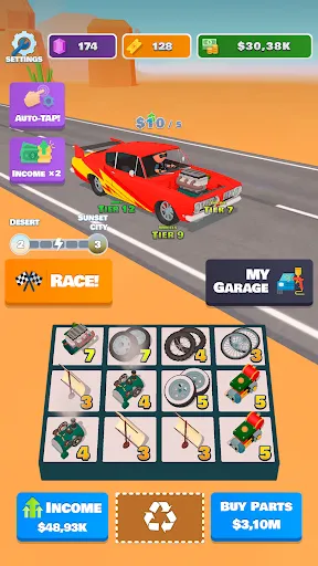 Gameplay screenshot 2 from Idle Racer — Tap, Merge & Race - Racing game
